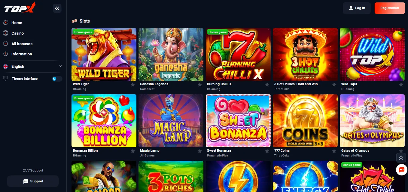 TopX slot casino online